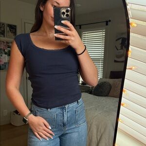 Women's Brandy Navy Top Scoop Neck